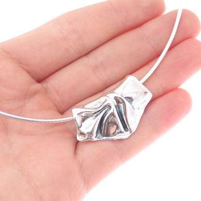 HAGIT GORALI 925 Sterling Silver Vintage Israel Modernist Necklace 16-20"