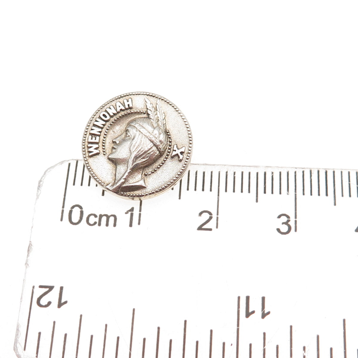 MAC NY 925 Sterling Silver Antique Art Deco Wennonah Indian Head Pin Brooch