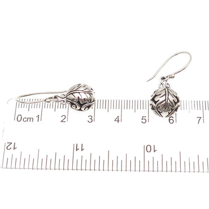 ATI Annika Witt 925 Sterling Silver Vintage Floral Oxidized Dangle Earrings