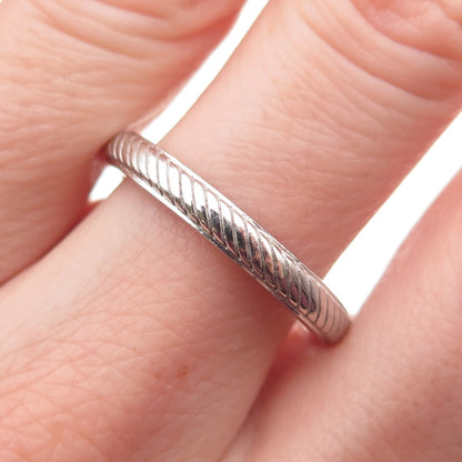 JUDITH RIPKA 925 Sterling Silver Vintage Ribbed Band Ring Size 9