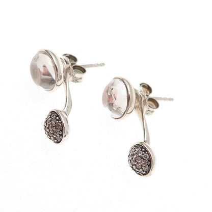 Pandora Sterling Crystal & C Z Dazzling Poetic Droplets Interchangeable Earrings