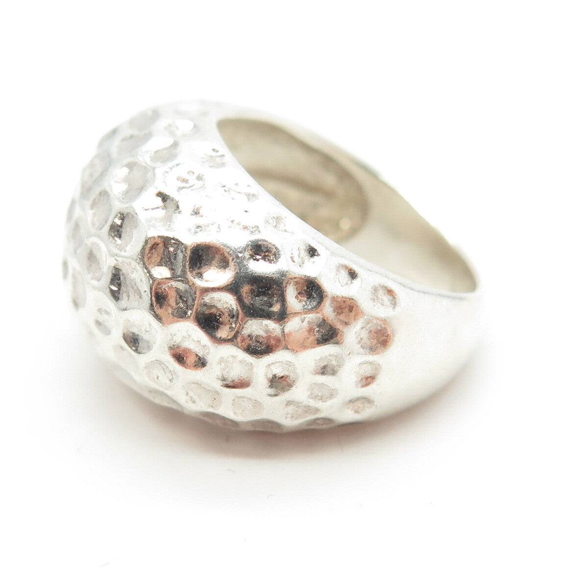 925 Sterling Silver Vintage Hammered Finish Ring Size 6
