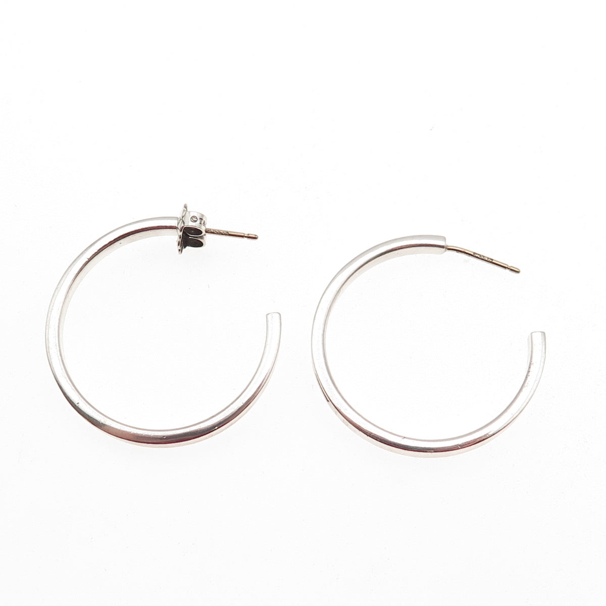 Tiffany & Co. 925 Sterling Silver Vintage 1837 Collection Hoop Earrings