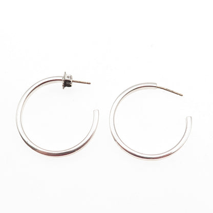 Tiffany & Co. 925 Sterling Silver Vintage 1837 Collection Hoop Earrings