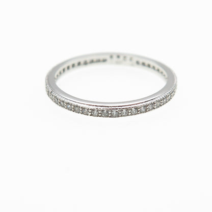 925 Sterling Silver Round-Cut C Z All Around Eternity Stackable Band Ring Size 6