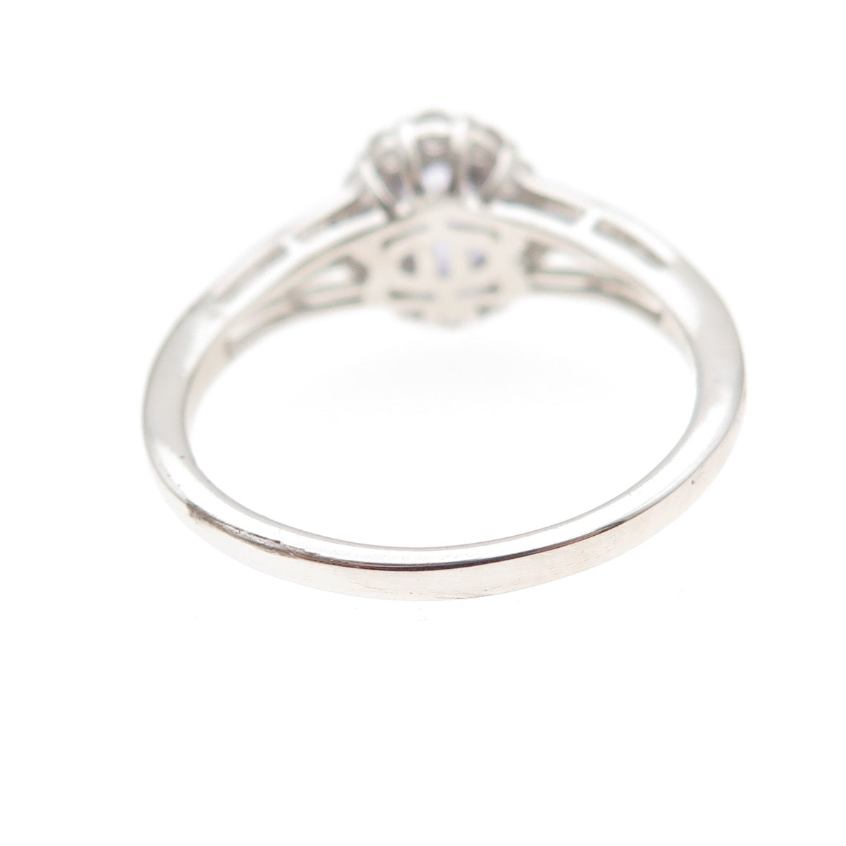 Chuck Clemency 925 Sterling Silver Real Tanzanite & White Topaz Ring Size 8.25