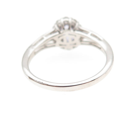 Chuck Clemency 925 Sterling Silver Real Tanzanite & White Topaz Ring Size 8.25