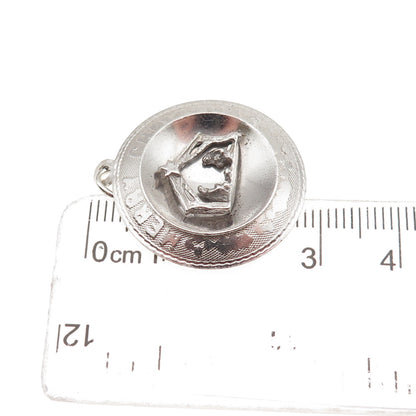 M&M Mark Mercy 925 Sterling Silver Vintage Merry Christmas Charm Pendant
