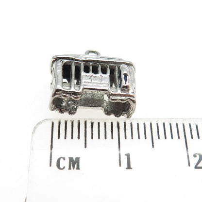 925 Sterling Silver Vintage Tram / Cable Car 3D Charm Pendant