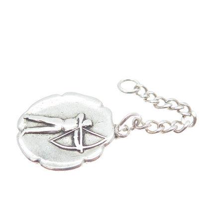 J.M. FISHER 925 Sterling Silver Vintage Archery Sport Key Chin Fob