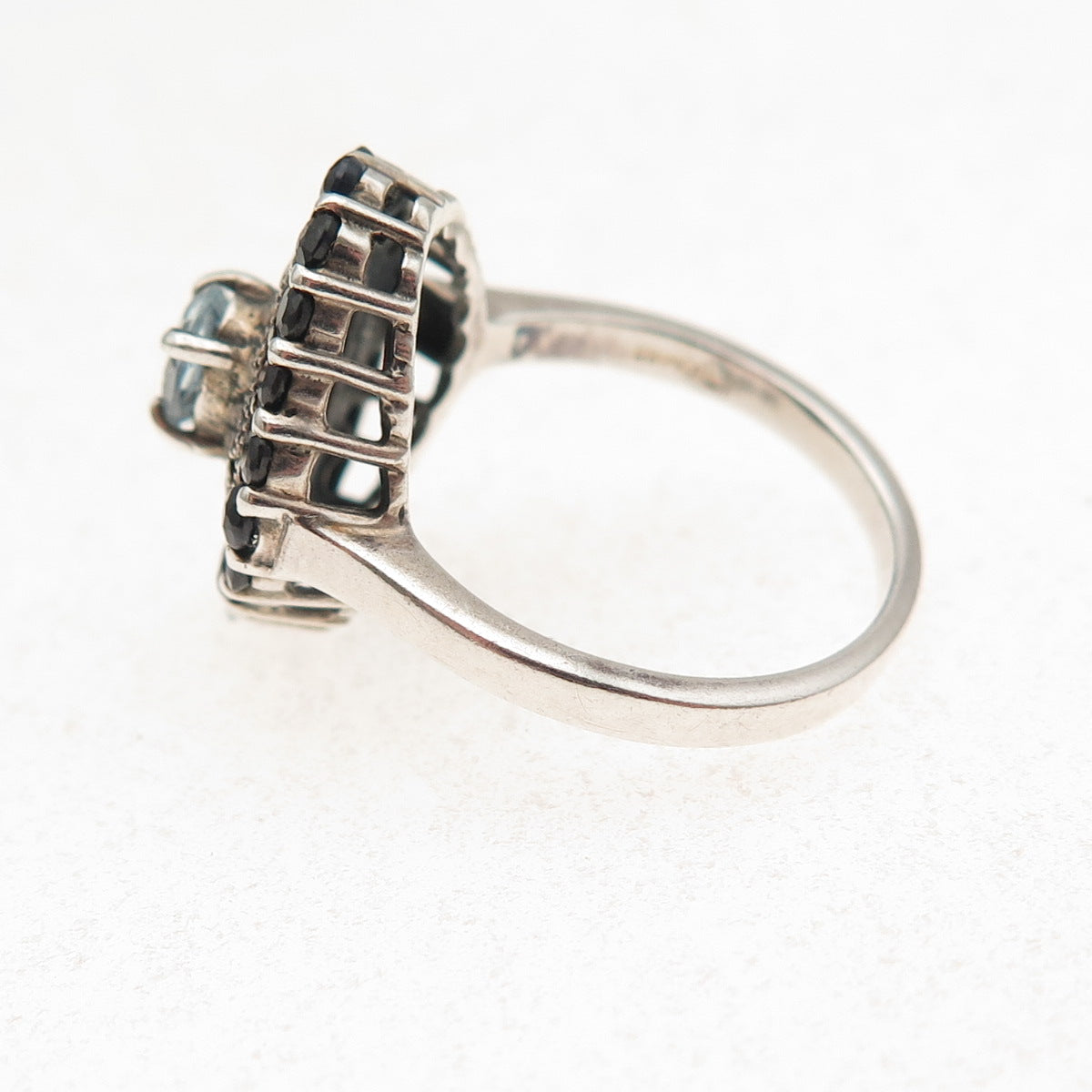 CNA Pranda 925 Sterling Silver Real Sapphire & Blue Topaz Ring Size 6