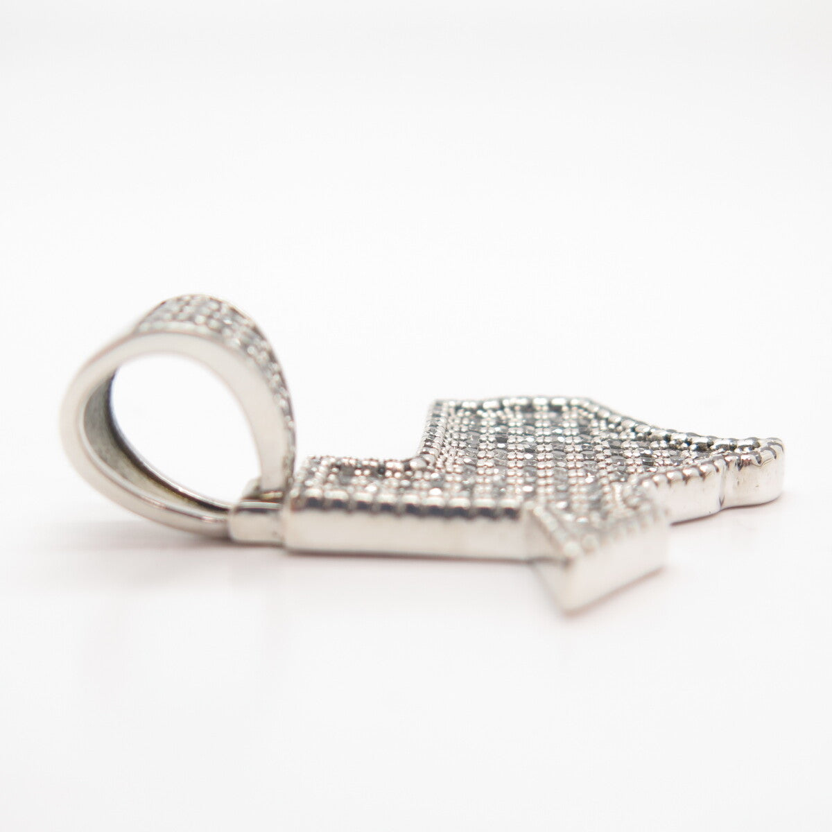 925 Sterling Silver Pave C Z Land Pendant