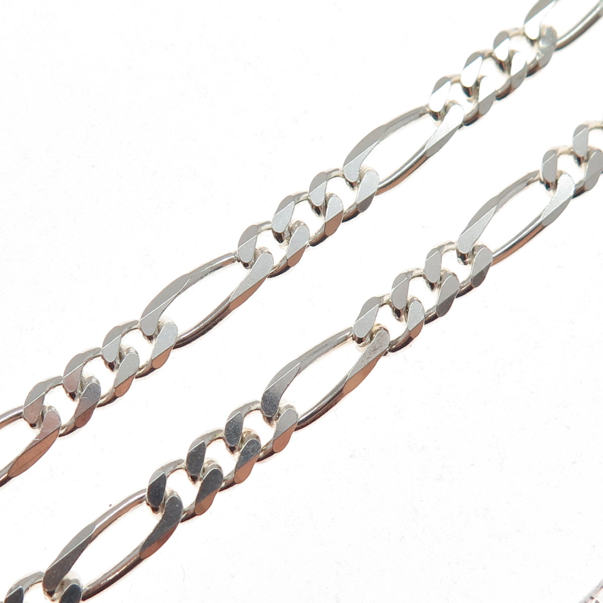 925 Sterling Silver Vintage Figaro Chain Necklace 20"