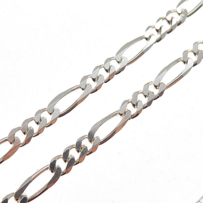 925 Sterling Silver Vintage Figaro Chain Necklace 20"