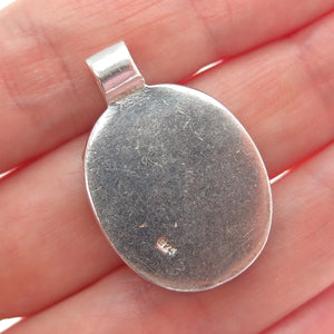 925 Sterling Silver Vintage Real Lavender Mother-of-Pearl Charm Pendant