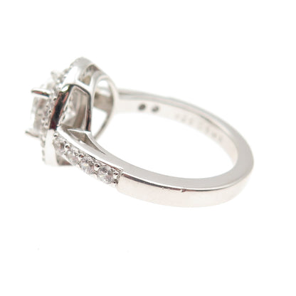 DSMK 925 Sterling Silver Round-Cut C Z Engagement Ring Size 7