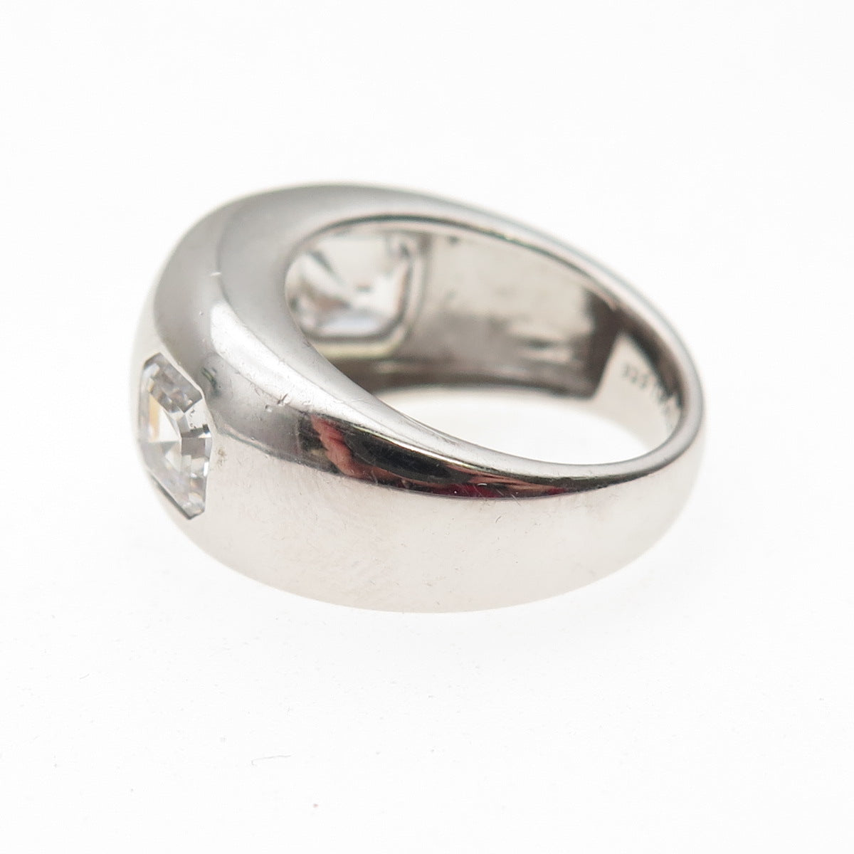 JCL Colleen Lopez 925 Sterling Silver Asscher-Cut C Z Modernist Ring Size 6.25
