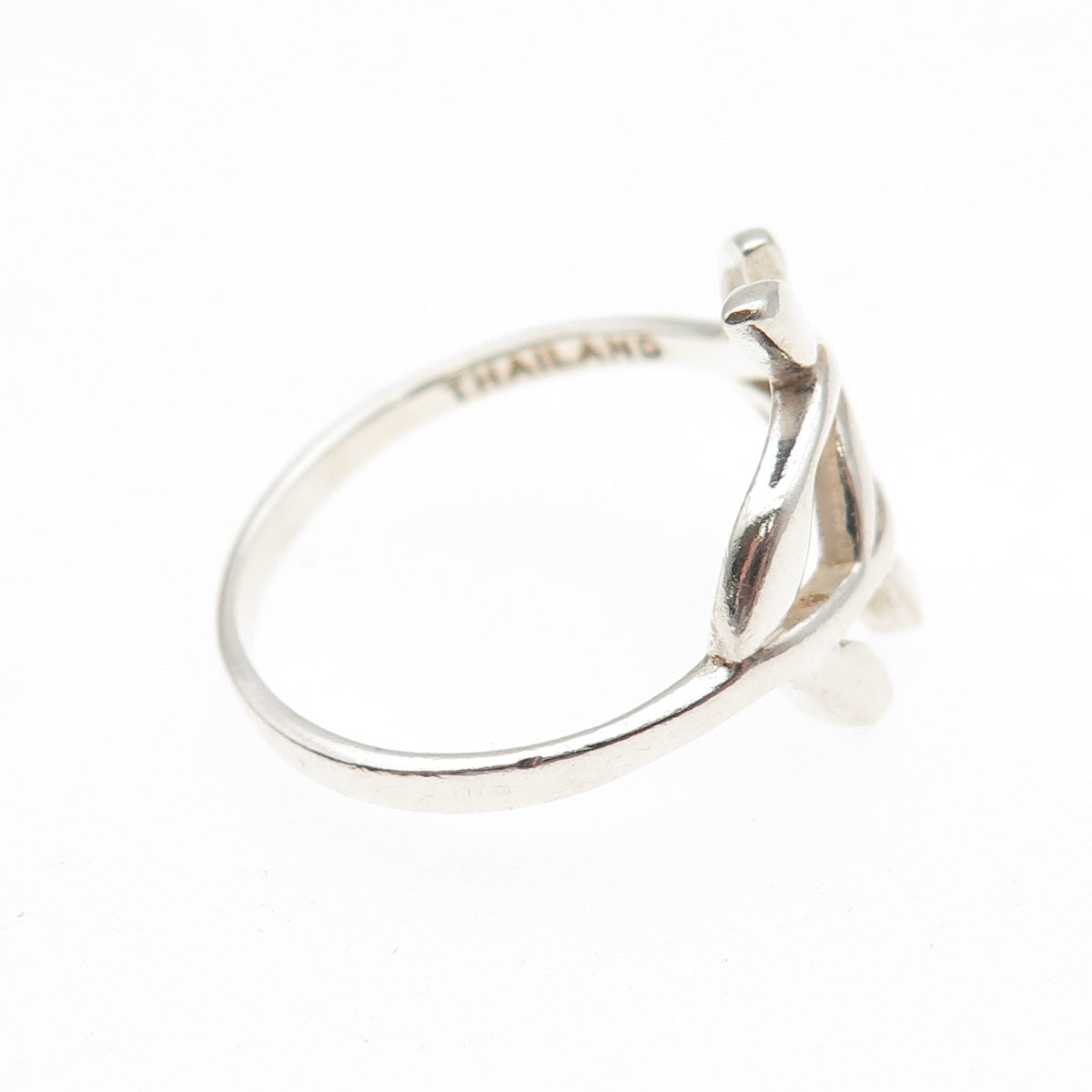 The Morning After 925 Sterling Silver Laurel Leaf Bypass Ring Size 8.25