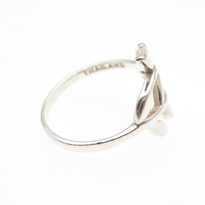 The Morning After 925 Sterling Silver Laurel Leaf Bypass Ring Size 8.25