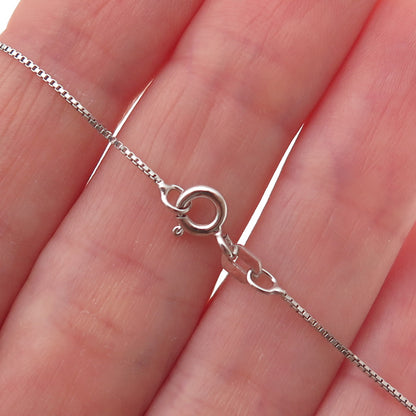 Hallmark 925 Sterling Silver Real Diamond Couple Heart Box Chain Necklace 18"