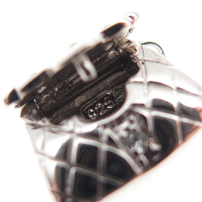 925 Sterling Silver Round-Cut C Z Ladies Purse Locket Charm Pendant