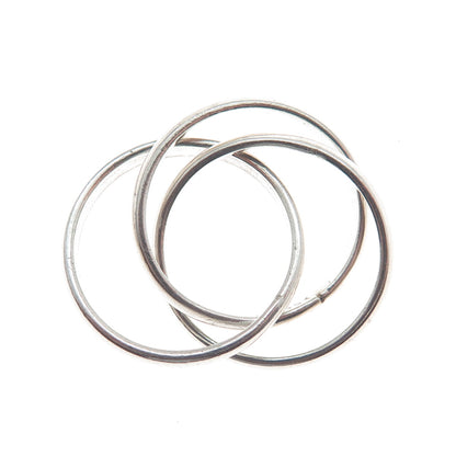 925 Sterling Silver Vintage Mexico Triple Interlocked Band Ring Size 4.75