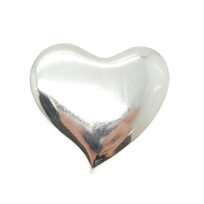 925 Sterling Silver Vintage Mexico Puffy Heart Slide Pendant