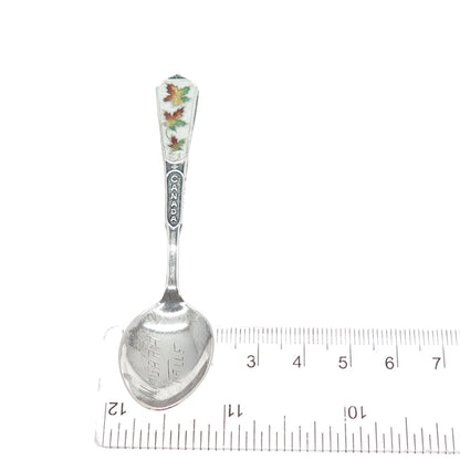 BREADNER CO 925 Sterling Silver Vintage Enamel Canada Niagara Falls Coffee Spoon