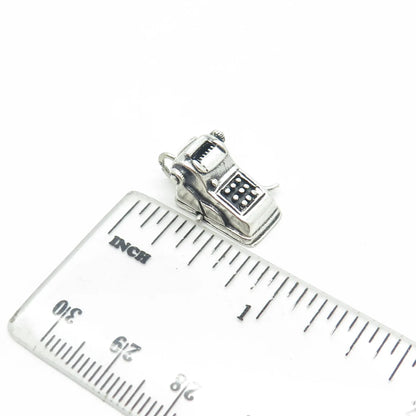 925 Sterling Silver Vintage Beau Retro Comptometer Charm Pendant