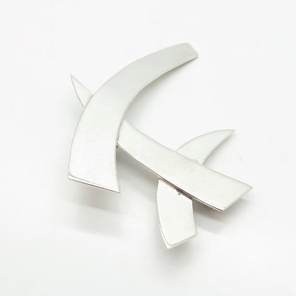 925 Sterling Silver Vintage Mexico Modernist Pin Brooch