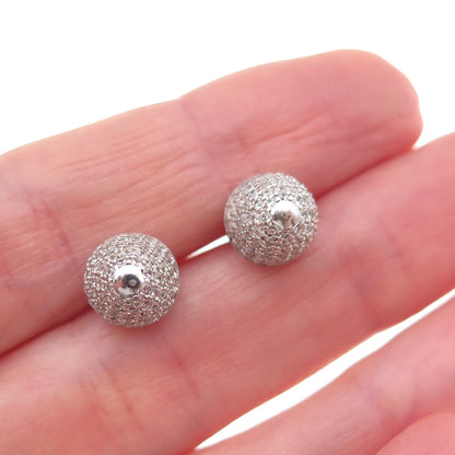 925 Sterling Silver Round-Cut C Z Cone Stud Earrings