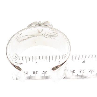 925 Sterling Silver 18K Gold Vintage Italy Floral Adjustable Bracelet 6.25"