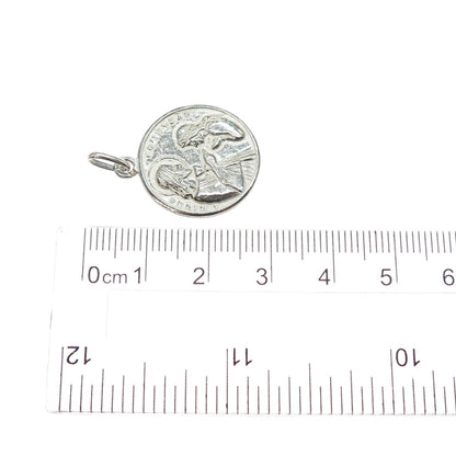 835 Silver Vintage Portugal Holy Communion Religious Medal Charm Pendant