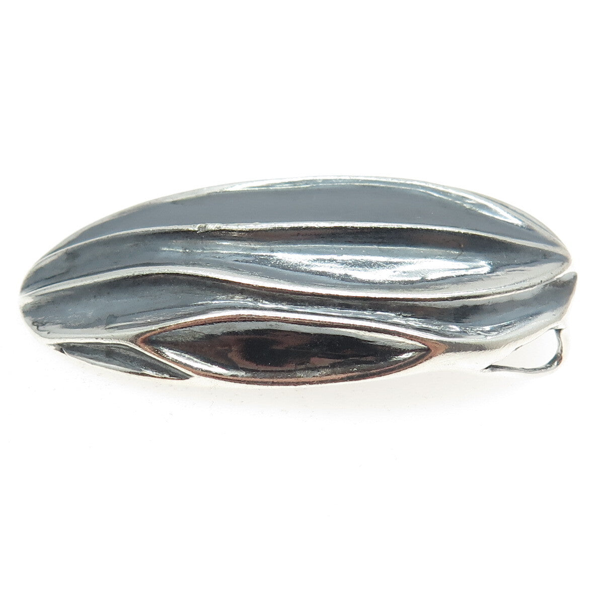 925 Sterling Silver Vintage Modernist Dome Oxidized Pendant