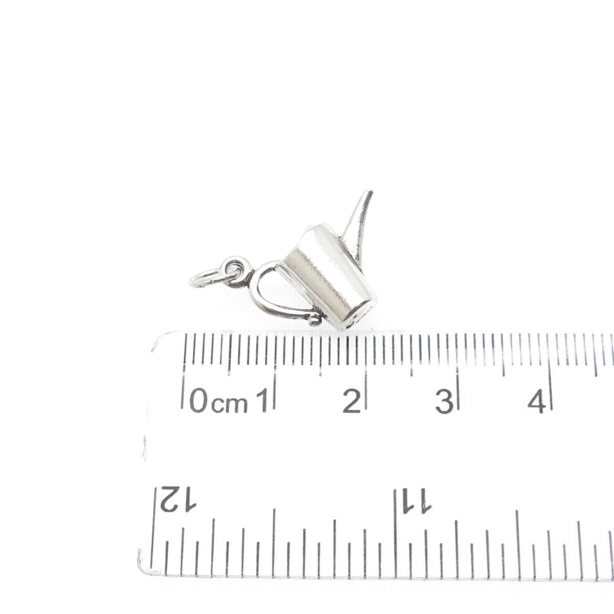 SUNWEST 925 Sterling Silver Vintage Watering Can Minimalist 3D Charm Pendant