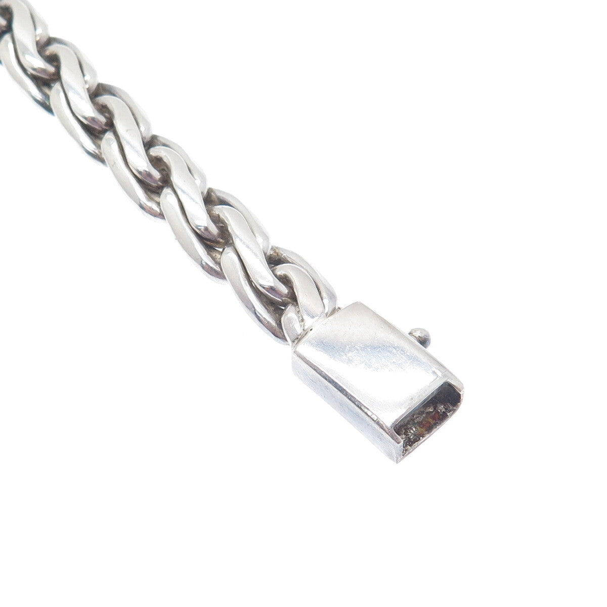 925 Sterling Silver Vintage Braided Link Bracelet 7"