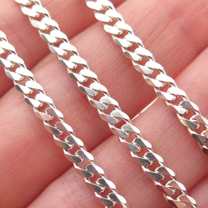 925 Sterling Silver Italy Cuban Chain Necklace 16"