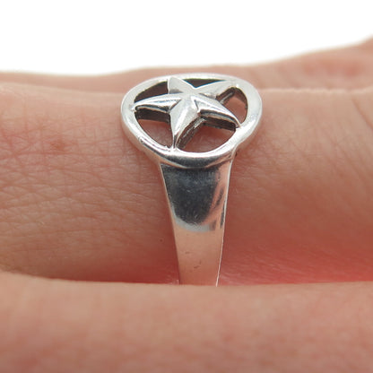 925 Sterling Silver Vintage Star Ring Size 7.75