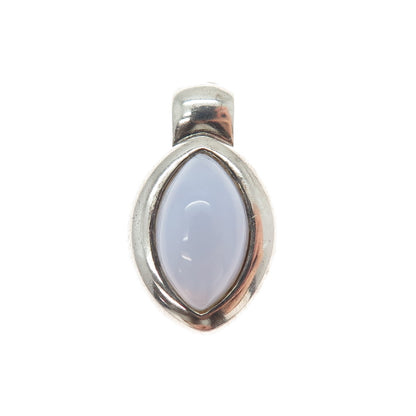 MICHELLE ALBALA Sterling Silver Vintage Real Lace Agate Modernist Mini Pendant
