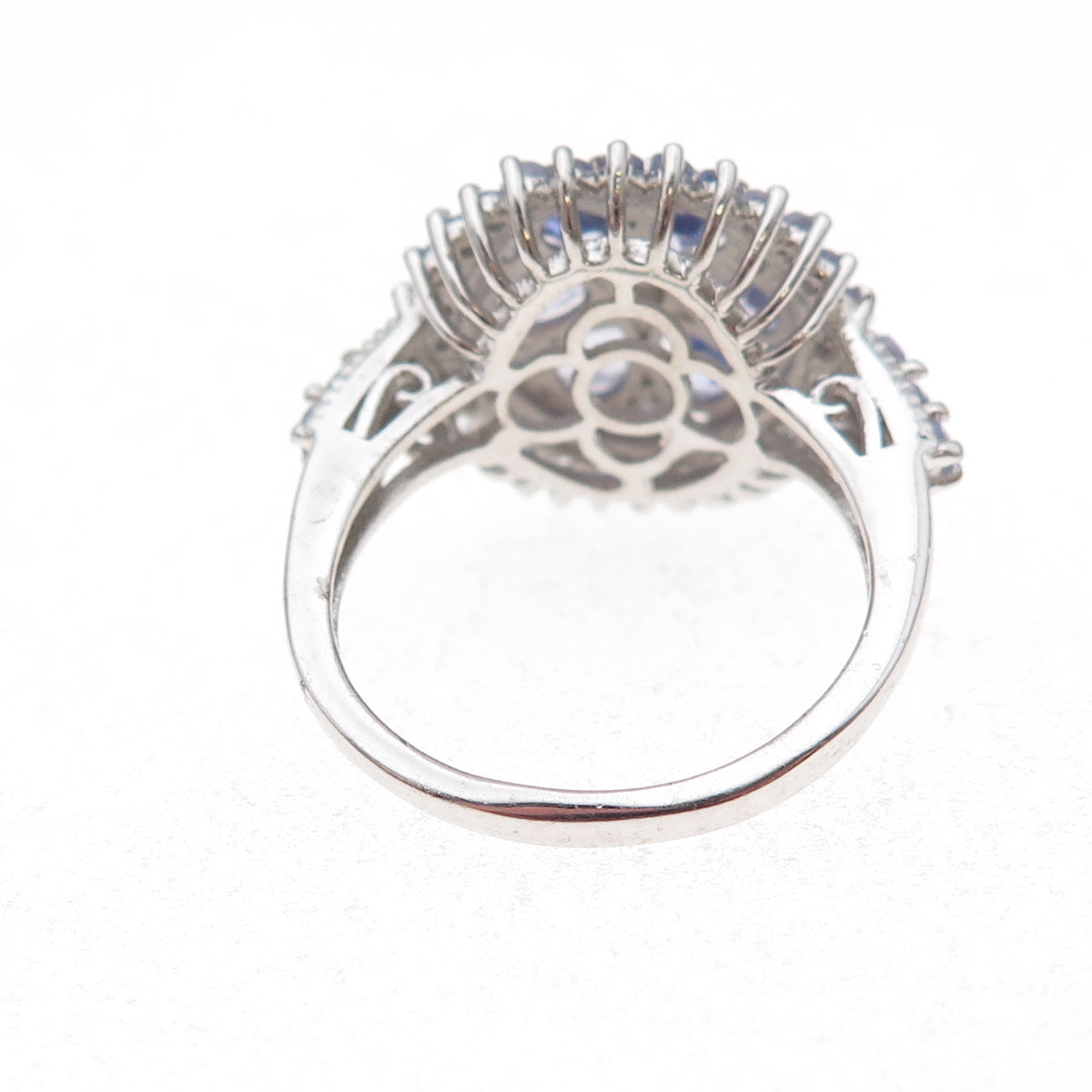 Chuck Clemency 925 Sterling Silver Real Multi-Cut Tanzanite Ring Size 8.25