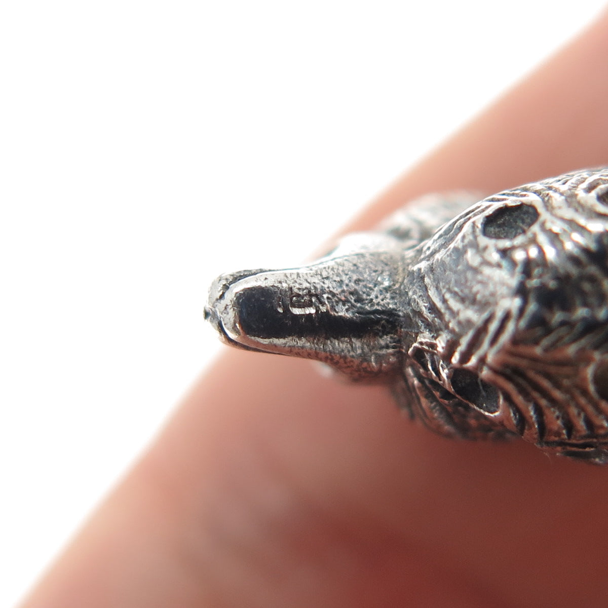 925 Sterling Silver Vintage Poodle Dog Oxidized 3D Miniature