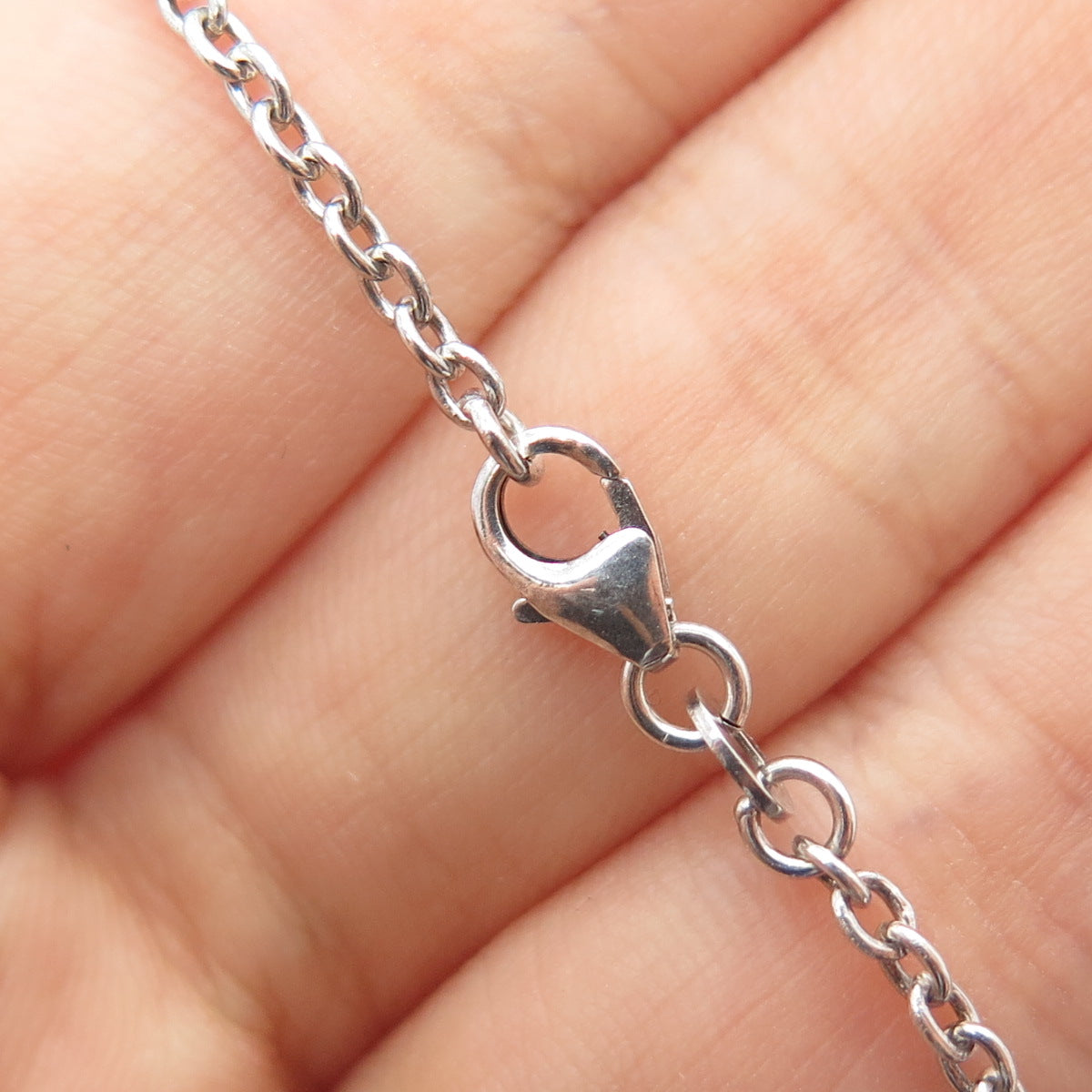 OR PAZ PZ 925 Sterling Silver Vintage Floral Teardrop Cable Chain Necklace 16"