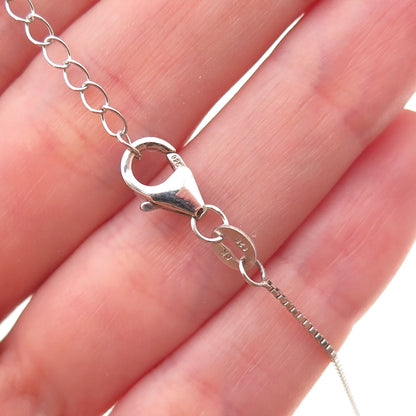 925 Sterling Silver Real Sleeping Beauty Turquoise Heart Chain Necklace 18-20"