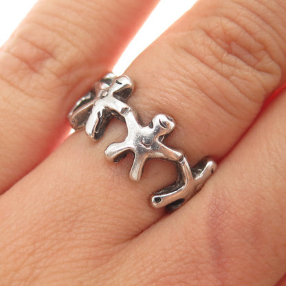 925 Sterling Silver Vintage EFS Mexico Children Oxidized Ring Size 5.5