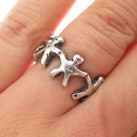 925 Sterling Silver Vintage EFS Mexico Children Oxidized Ring Size 5.5