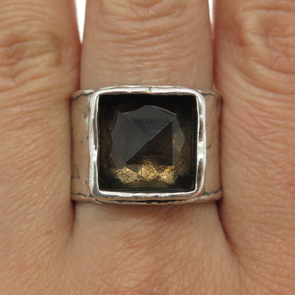 SILPADA 925 Sterling Silver Vintage Real Smoky Quartz Ring Size 10.5