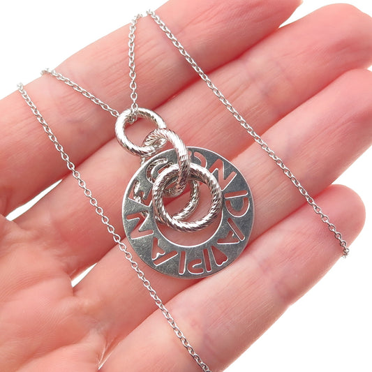 Pianegonda 925 Sterling Silver Italy Multi-Disc Cable Chain Necklace 18"