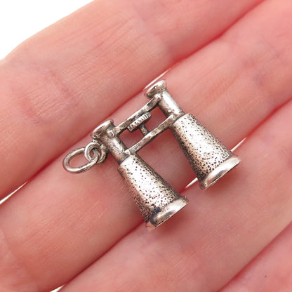 Danecraft Sterling Silver Antique Art Deco Binoculars Oxidized 3D Charm Pendant