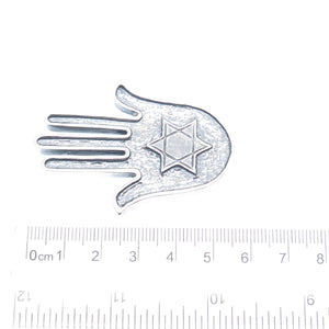 925 Sterling Silver Vintage Star of David Hamsa Oxidized Amulet