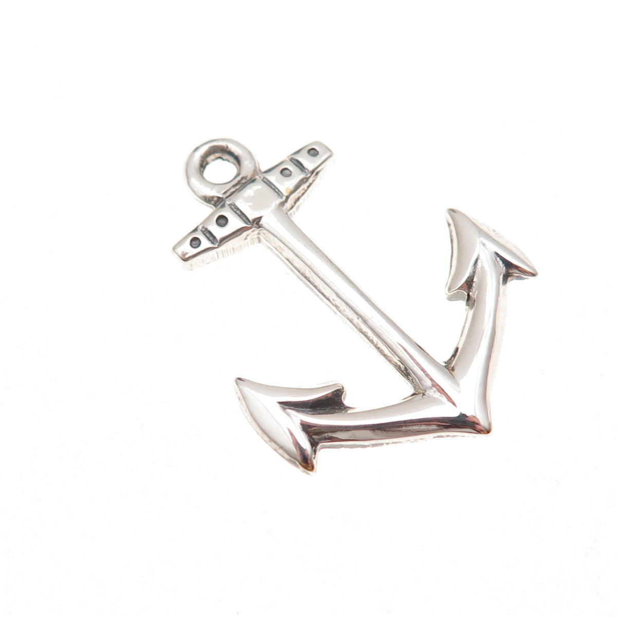 925 Sterling Silver Vintage Anchor Oxidized Charm Pendant